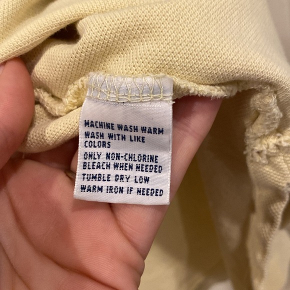 Short sleeve yellow polo by Rob Lauren size large with a blue polo horse ￼ - Picture 5 of 7